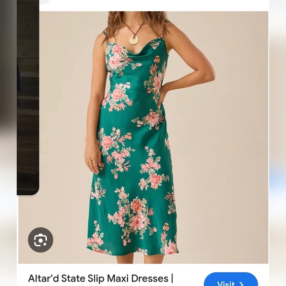Altar'd State Dresses & Skirts - Altar'd State Green Floral Maxi Dress